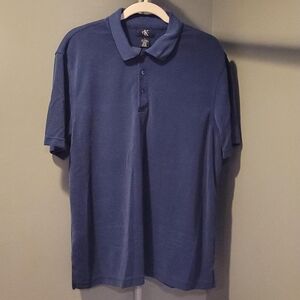 Vintage Calvin Klein Ribbed Polo Shirt, Men's Size L, Navy Blue